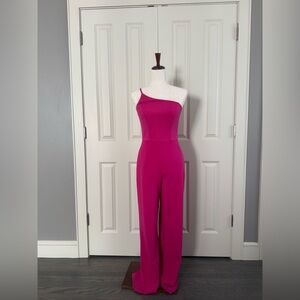 Bright Fuchsia One-Shoulder Jumpsuit